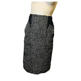Philosophy Di Alberta Ferretti-Philosophy Di Alberta Ferretti high-rise wool-blend skirt-Black,White