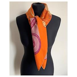 Hermès-Silk scarves-Multiple colors,Orange