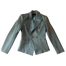 Balmain Silk Jacket Blue Blue