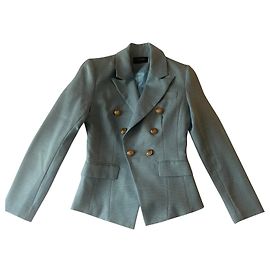 Veste Balmain en soie bleue Bleu
