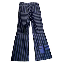 Fendi-Pants, leggings-Black,Blue