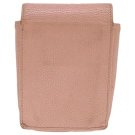 Chanel-CHANEL Cigarette Case Caviar Skin Pink CC Auth bs3797-Pink