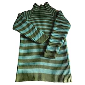 Alberta Ferretti Gestreifter Wollpullover Grün Grün