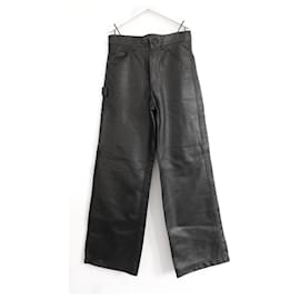 Petar Petrov-Petar Petrov Black Leather Cargo Pants-Black