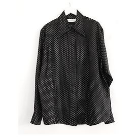 Camicia Victoria Beckham in seta con colletto a punta a pois Nero