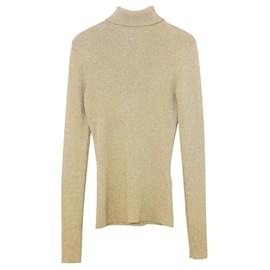 3.1 Phillip Lim goldfarbener dünner Rippstrickpullover Golden