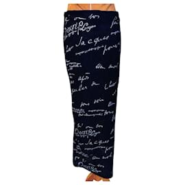 Kenzo-KENZO JUPE SKIRT R MULTISIGLES  POEME    T 40-Bleu Marine