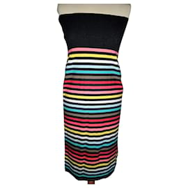 Sonia Rykiel-SONIA RYKIEL DRESS BUSTIER DRESS SKIRT 2 IN 1 BAYADERE T 36/38-Multiple colors