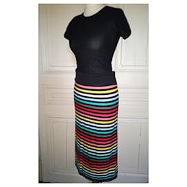 Sonia Rykiel-SONIA RYKIEL DRESS BUSTIER DRESS SKIRT 2 IN 1 BAYADERE T 36/38-Multiple colors