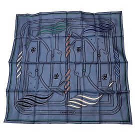 Hermès Hermes Square 70 seda edição limitada Azul