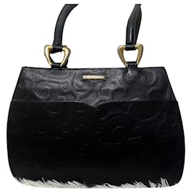 Sac à main Yves Saint Laurent en cuir bleu marine motif arabesque Bleu Marine