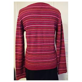 Christian Lacroix-CHRISTIAN LACROIX WOOL SWEATER TRENDY BAYADERE LOSANGES S XL OR 38/40-Multiple colors