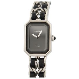 Relógio Chanel Premiere H0459 RELÓGIO DE COURO DE AÇO QUARTZO COM CORRENTE ROCK ICONIC Preto
