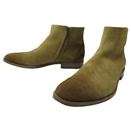 Tod's-NINE TOD'S BOOTS SHOES 12 46 SUEDE CALF VELVET BROWN LOW BOOTS-Brown