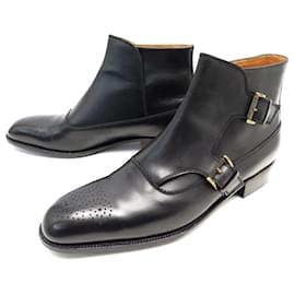 JM Weston-NEW JM WESTON SHOES 578 8D 42 LEATHER BUCKLE BOOTS BUCKLE BOOTS-Black