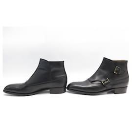 JM Weston-NEW JM WESTON SHOES 578 8D 42 LEATHER BUCKLE BOOTS BUCKLE BOOTS-Black