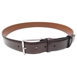 Santoni-SANTONI BELT WAIST 90 ADJUSTABLE BROWN LEATHER BELT-Brown