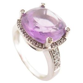 POIRAY-MÄDCHEN-ANTIK-T-RING56 in Weißgold 18K AMETHYST-DIAMANT-RING Silber