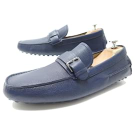 Dior-NEW DIOR MEN SHOES MOCCASIN 44 LOAFERS SHOES NAVY BLUE LEATHER-Navy blue