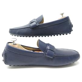Dior-NEW DIOR MEN SHOES MOCCASIN 44 LOAFERS SHOES NAVY BLUE LEATHER-Navy blue