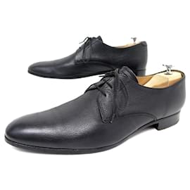 Heschung-HESCHUNG JASMINE SHOES 10 44 BLACK GRAINED LEATHER DERBIES BLACK LEATHER-Black