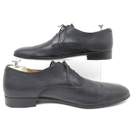 Heschung-HESCHUNG JASMINE SHOES 10 44 BLACK GRAINED LEATHER DERBIES BLACK LEATHER-Black