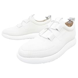 Hermès-NINE HERMES TEAM sneakers SHOES 43 WHITE CANVAS SNEAKERS + BOX-White