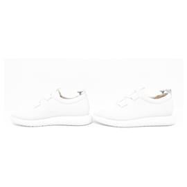 Hermès-NINE HERMES TEAM sneakers SHOES 43 WHITE CANVAS SNEAKERS + BOX-White