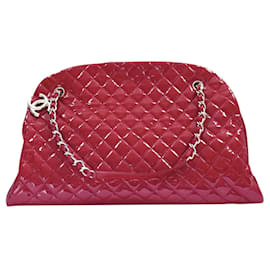 Chanel-Chanel Large Just Mademoiselle Bowler Bag Rotes Lackleder-Rot