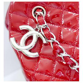 Chanel-Chanel Large Just Mademoiselle Bowler Bag Rotes Lackleder-Rot