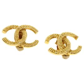Chanel-Brinco CHANEL COCO Mark metal ouro CC Auth fm1999-Dourado