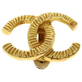 Chanel-CHANEL COCO Mark Earring metal Gold CC Auth fm1999-Golden