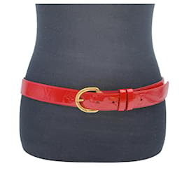 Louis Vuitton-Red Pomme D'Amour Monogram Vernis Belt Size 90/36-Red
