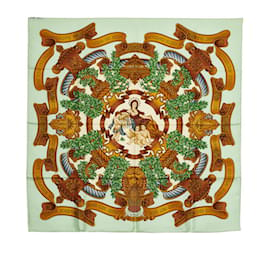 Hermès-Carré Europe Silk Scarf-Green