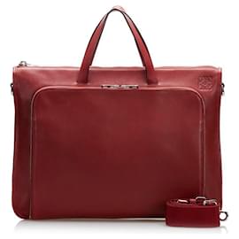 Loewe-Leather Briefcase-Red