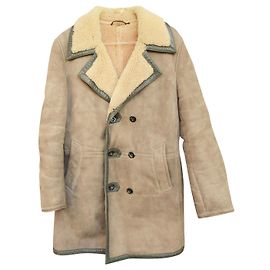 Autre Marque size S shearling peacoat Beige