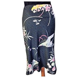KENZO JUPE SKIRT  FLORALE ASYMETRIQUE  T 38/40 Multicolore