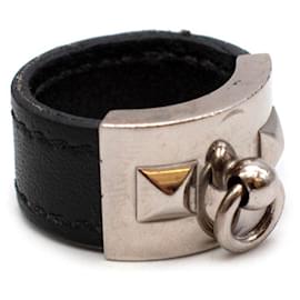 Hermès-collier black swift leather ring PHW - S-Black