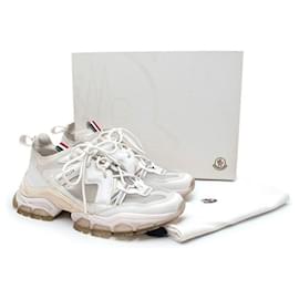 Moncler-White Mesh & Leather Leave No Trace Mid Sneakers-White