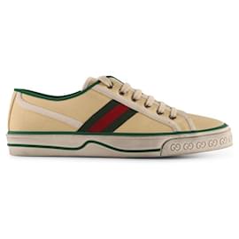 Gucci-Gucci Off White Canvas Tennis 1977 Sneakers-White,Cream