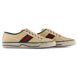 Gucci-Gucci Off White Canvas Tennis 1977 Sneakers-White,Cream