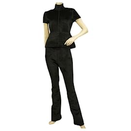 Alexander Wang-Alexander Wang Black Velour Top M Flare Trousers Pants S Casual Lounge Set-Black