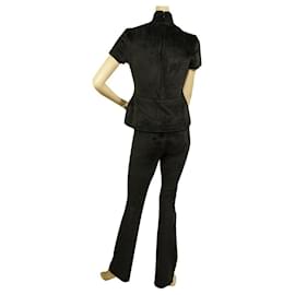 Alexander Wang-Alexander Wang Black Velour Top M Flare Trousers Pants S Casual Lounge Set-Black