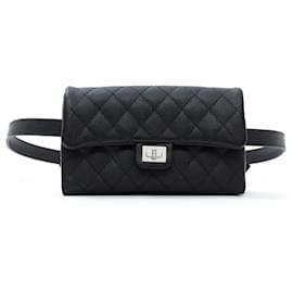 Chanel-2.55 BAG ON BELT BLACK ONE SIZE-Noir