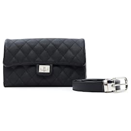 Chanel-2.55 BAG ON BELT BLACK ONE SIZE-Black