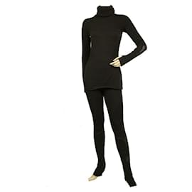 Yohji Yamamoto-Y-3 Adidas Yohji Yamamoto Black Compression Panelled Athletic Top S Leggings XS-Black