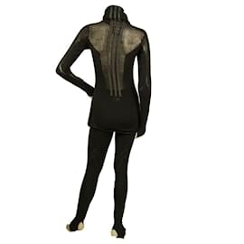 Yohji Yamamoto-Y-3 Adidas Yohji Yamamoto Black Compression Panelled Athletic Top S Leggings XS-Black