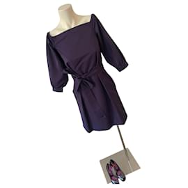 Chloé-Sublime vestido "azul violeta" talla Chloé 38 poliéster y seda violeta-Púrpura