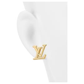 Autentici Orecchini Louis Vuitton M80267 Motivo Fiore Oro Logo LV 3 x 2 cm