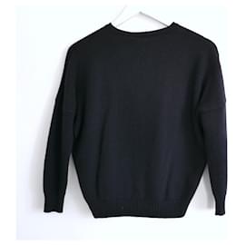 Dior-Dior PF14 Lily Beaded Cashmere Jumper-Navy blue